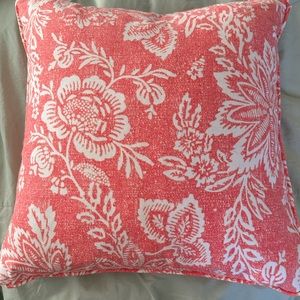 Newport Oversized Throw Pillow Orange Coral Peachy floral down filled USA